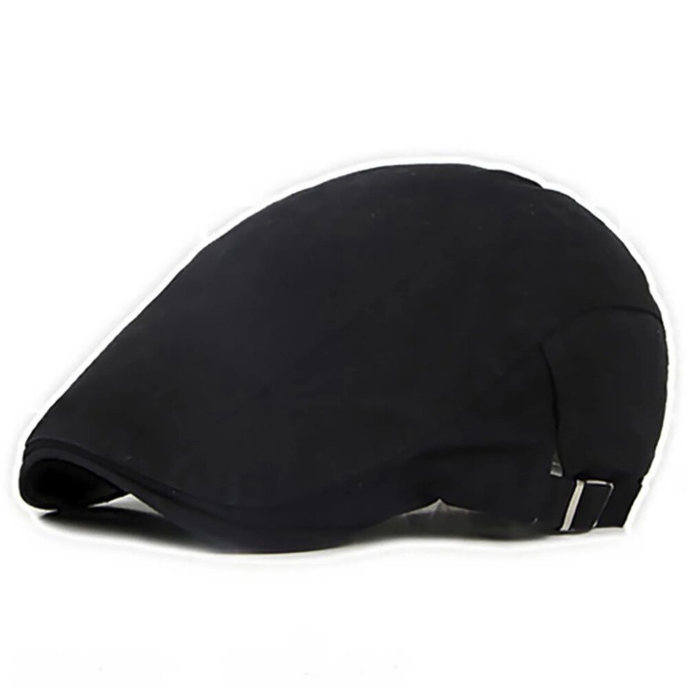 Black Newsboy Drivers Cap Beret Hat Men Women Flat‎ Caps Cotton Plain Outdoors